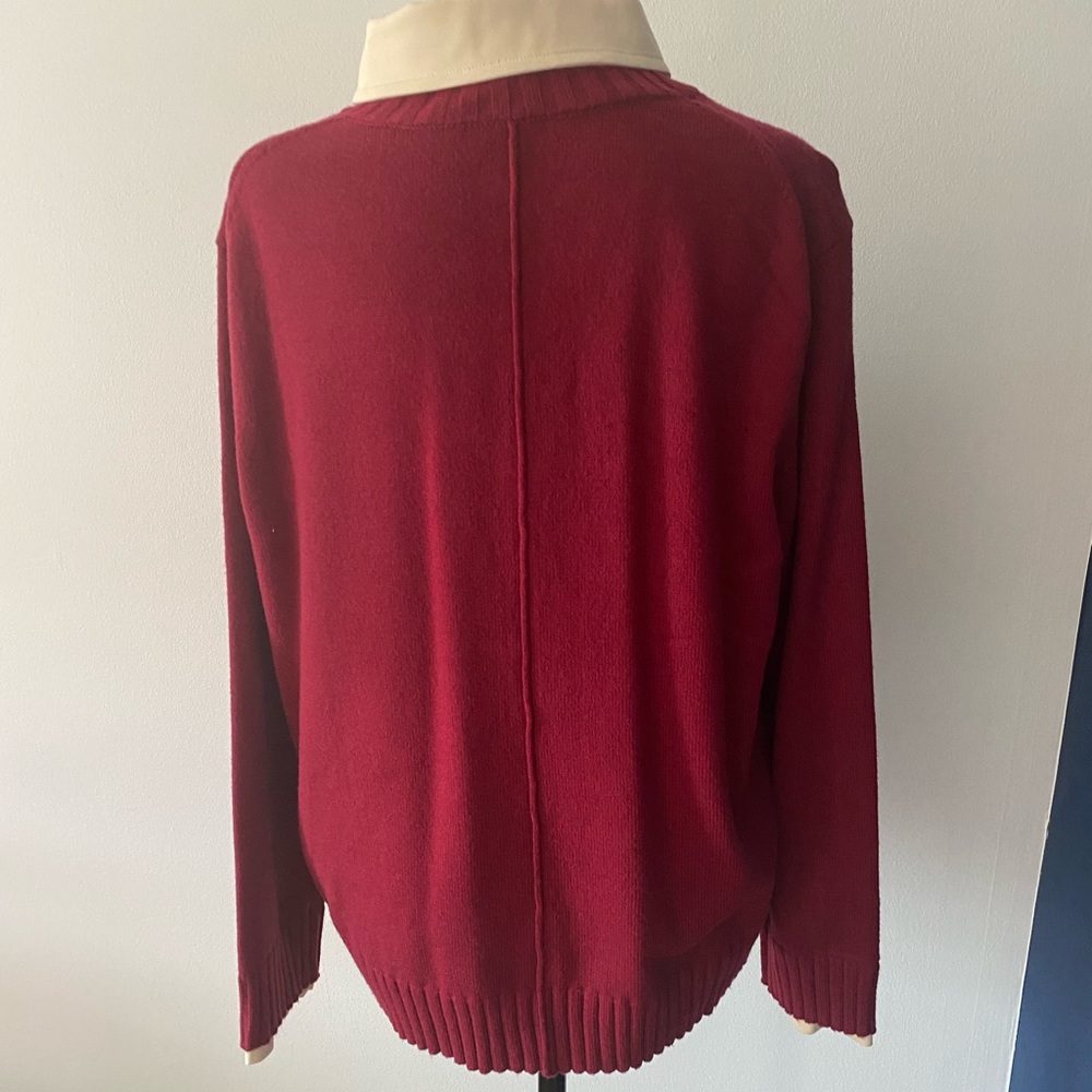 Women's Burgundy Long Sleeve Knit Sweater